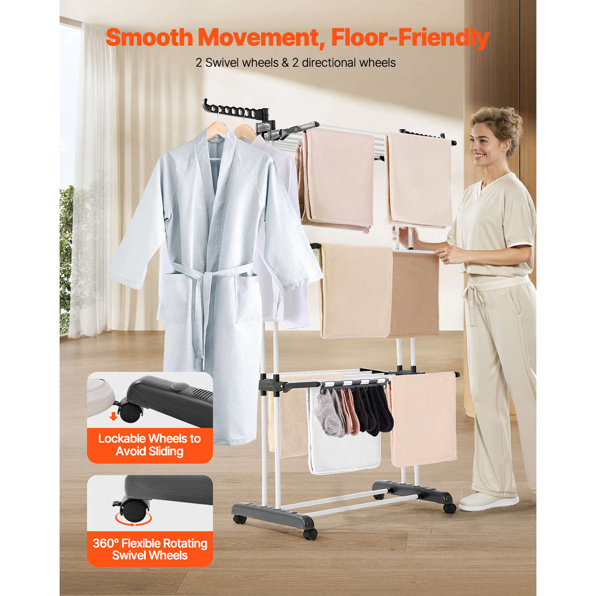Clothes Rack Gray Balcony Lifesaver Drying Freedom1 Cleaning Cloth