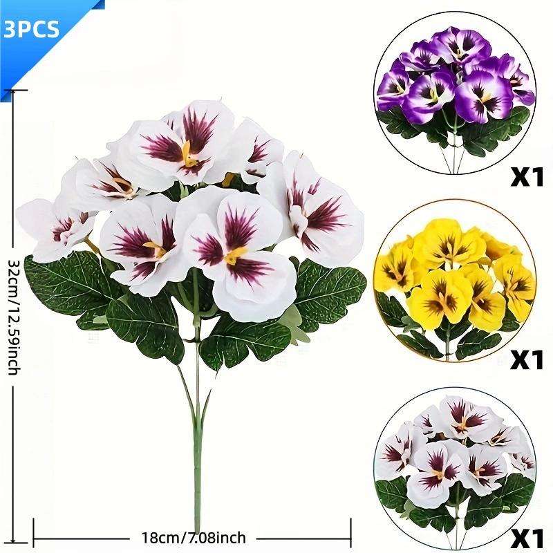 Simulated Flower Quantity Yellow  Purple  White 3 Pieces
