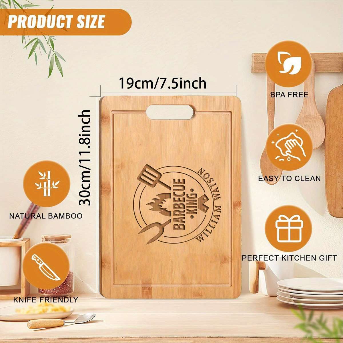 Cutting Board Size 30X19Cm   11.8X7.5Inch