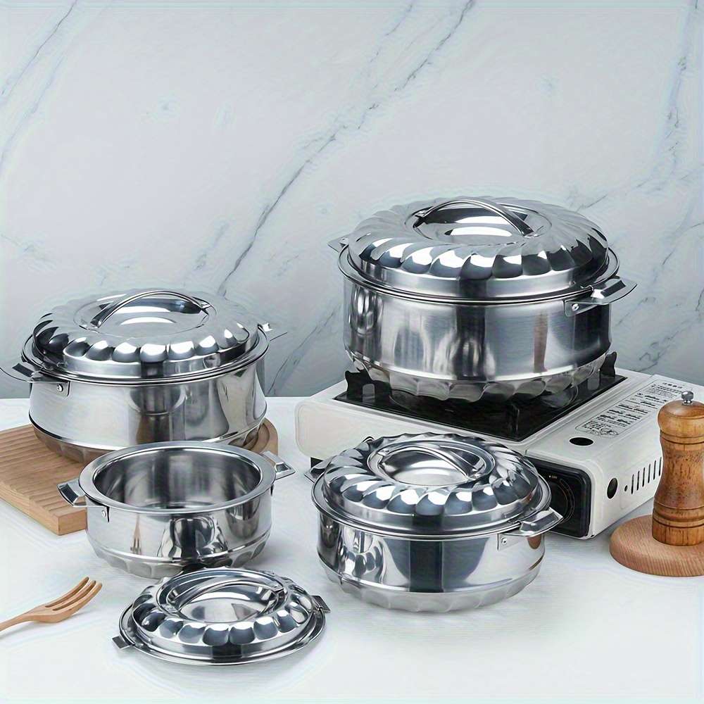 4Pcs Gourmet Set Orchid Embossed Stainless Steel Steamer Home Chef