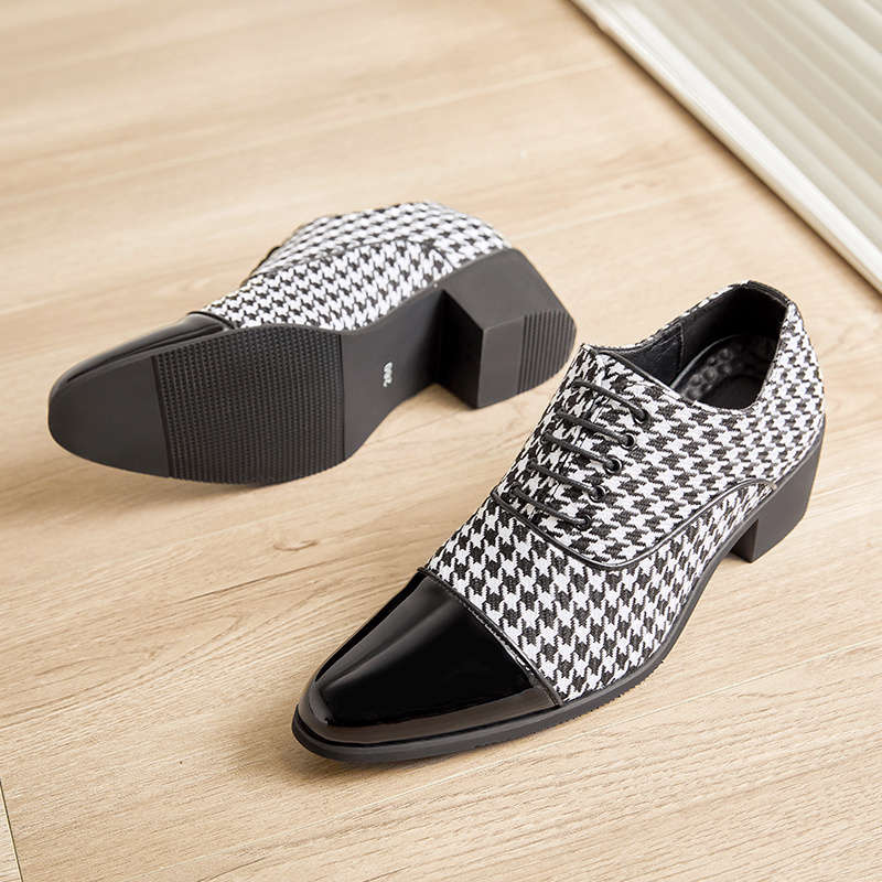 Mens Leather Shoes Color Black And White Color Sizeuk 7.5