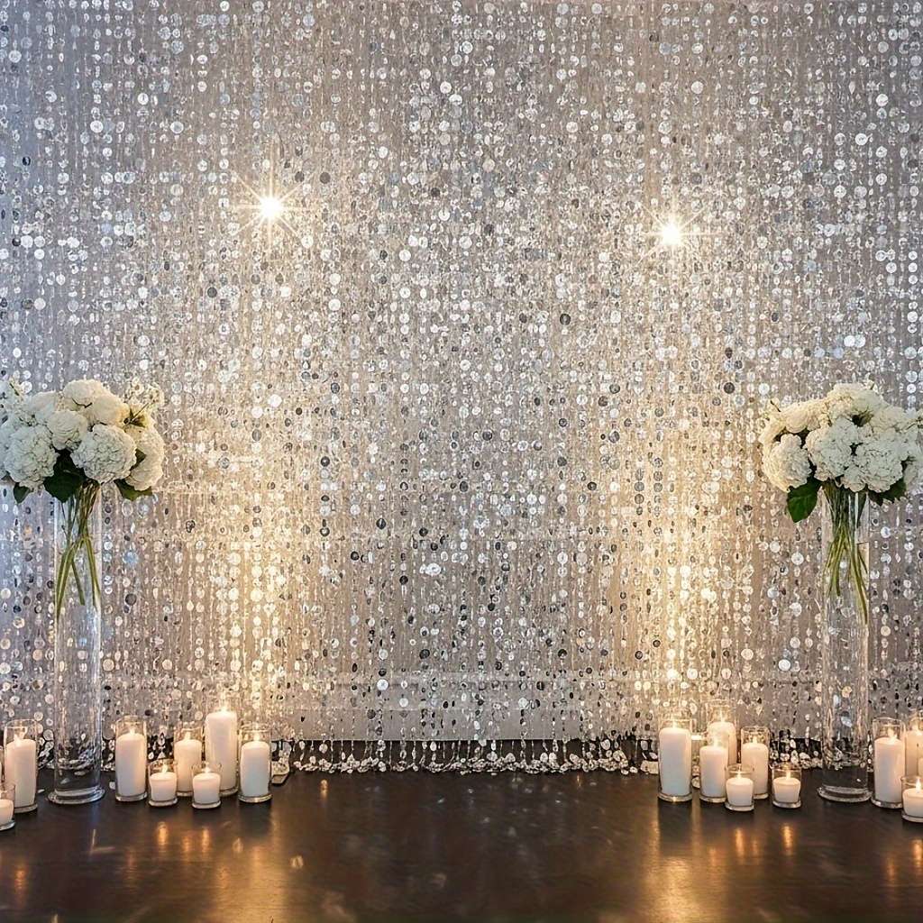 6Pcs Versatile Superior Luxury Silvery Sequin Five Piece For Special Occasions
