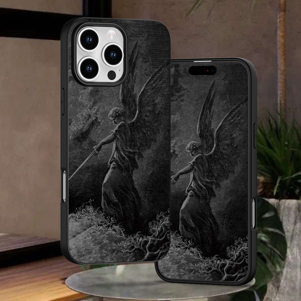 1Pc Black For iPhone 7 Angel Design Phone Case