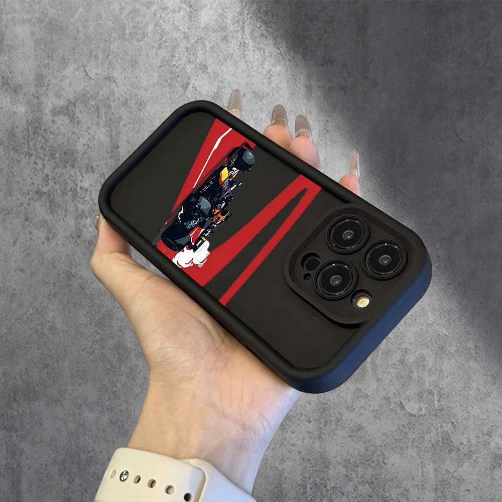 1Pc Black For iPhone 14 Cool Racing Car Design Phone Case