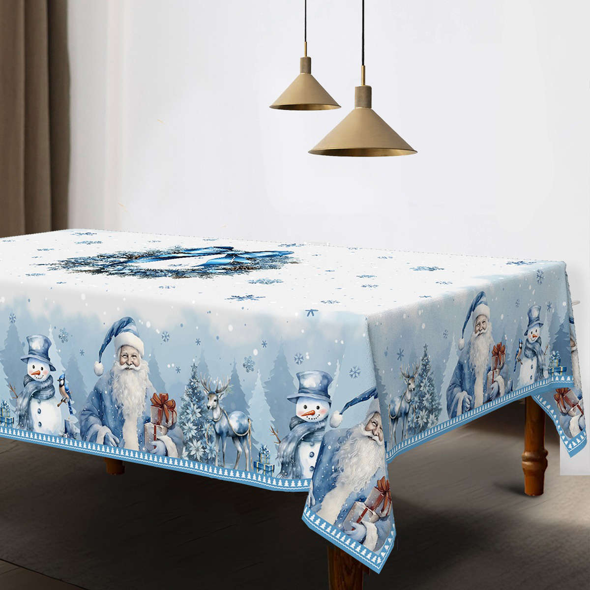 Christmas Tablecloth Size 150X150Cm  Round