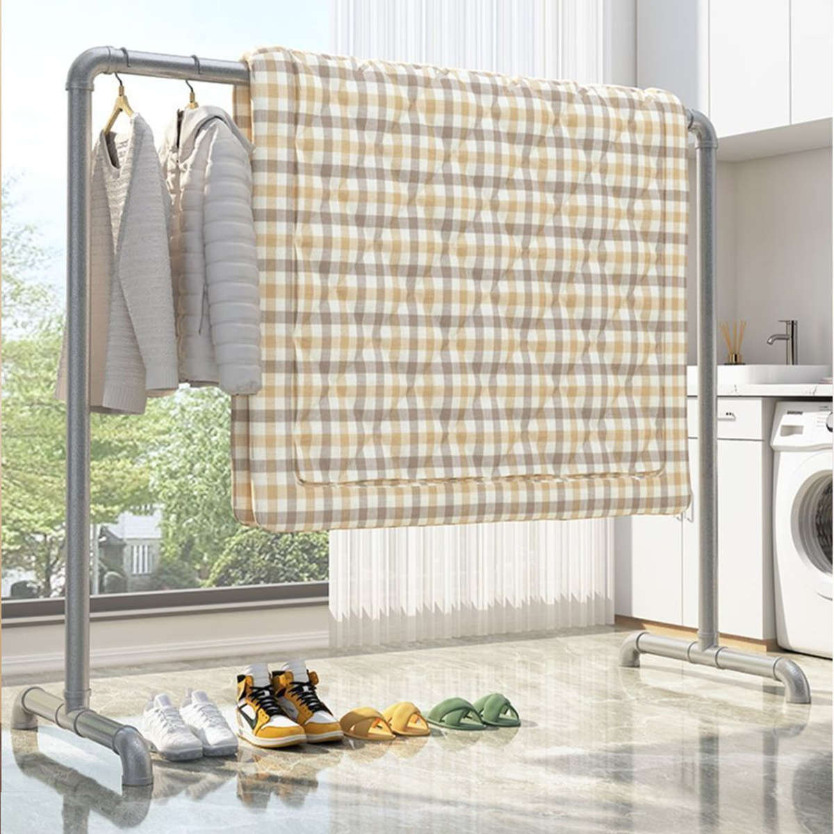 Clothes Rack Metal Coat Hanger Size 1 Meter In Length And 1.2 Meters In Height