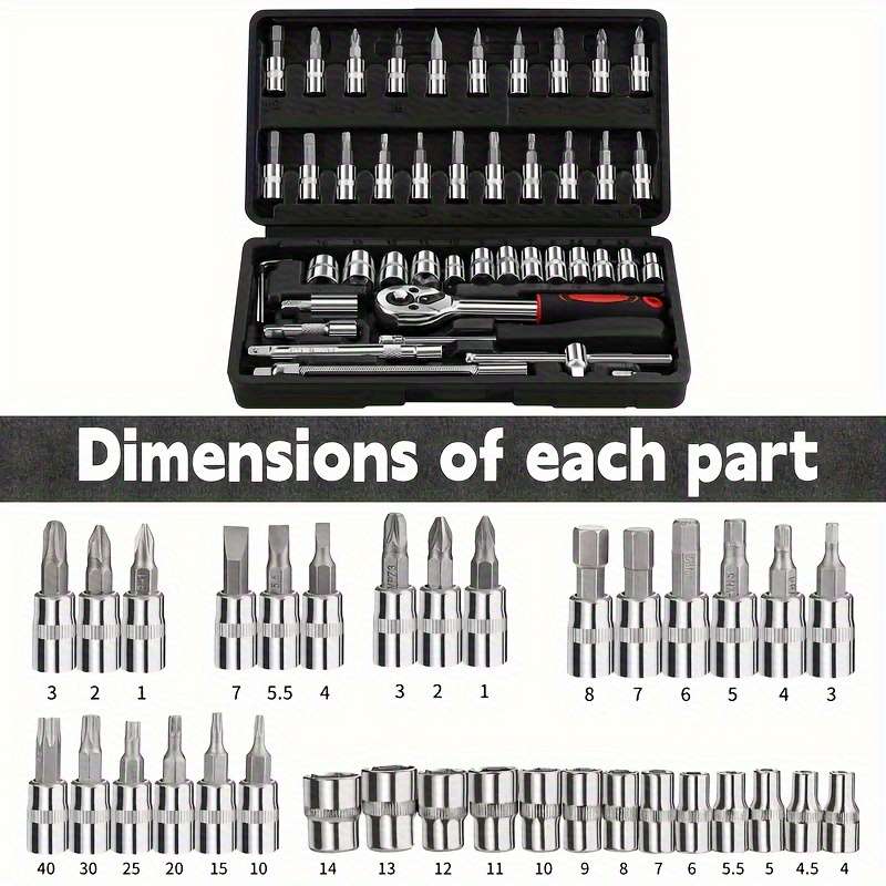 Screwdriver Bit Tool Set Color 53 Piece Socket Set Shenzhen Size Ht53And46 5746