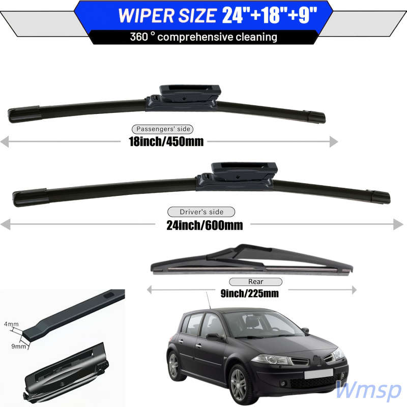 Windshield Wipers Model For Renault Megane 2 Mk2