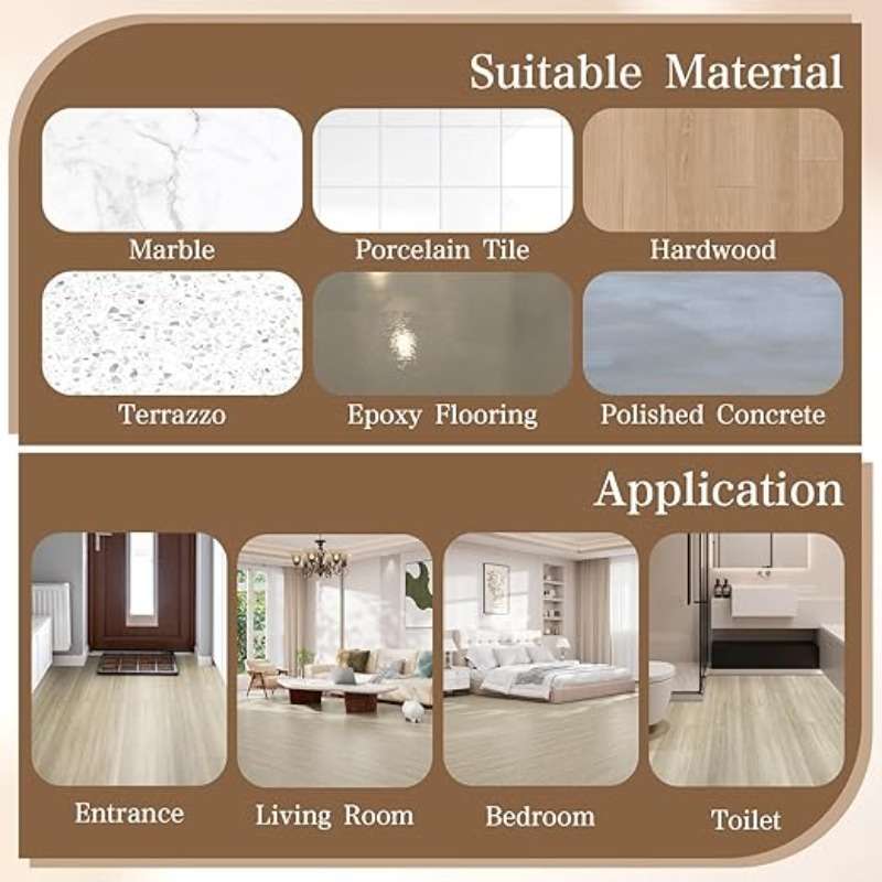 Self Adhesive Floor Stickers Maple Birch 30*500