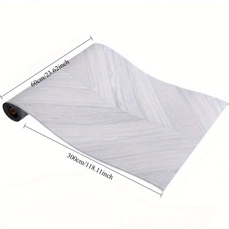 Self Adhesive Floor Stickers Elegant Gray Fishbone 2 Rolls