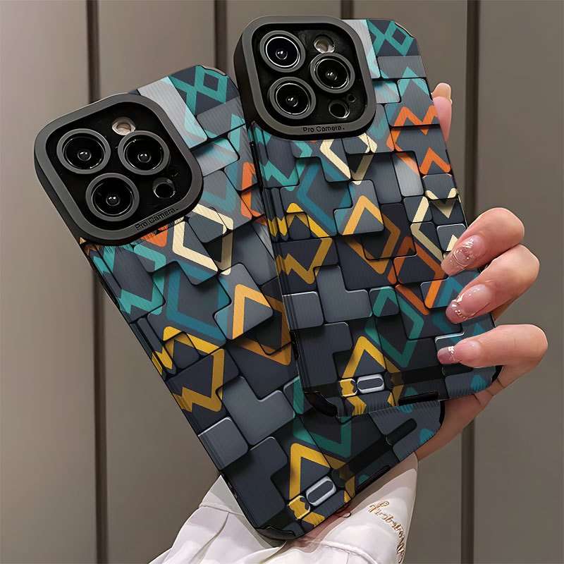 1Pc Mixed Color  For iPhone 12 Pro Max Irregular Pattern Phone Case