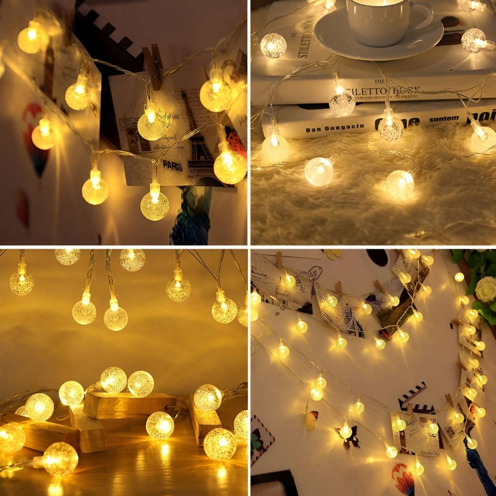 10 Led Crystal Ball Bubble String 6M