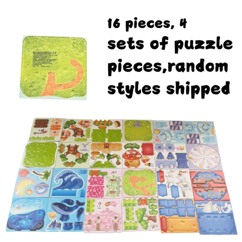3D Building Model Puzzle Set Color Random Quantity 4 Pcs