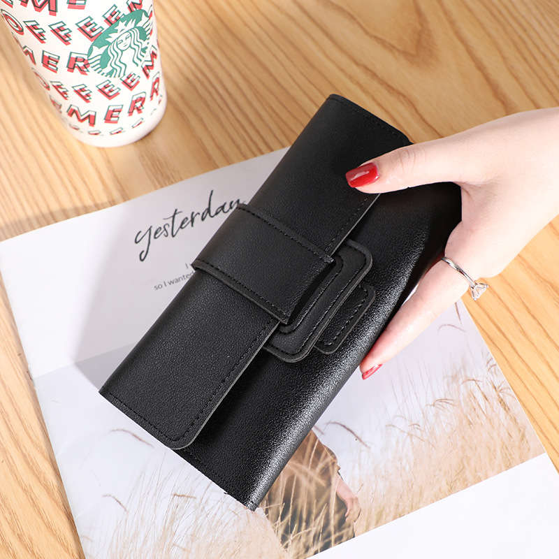 1pc Sleek Women's Long Tri-Fold WalletStylish Solid Color Design with Multiple Card Slots Clutc