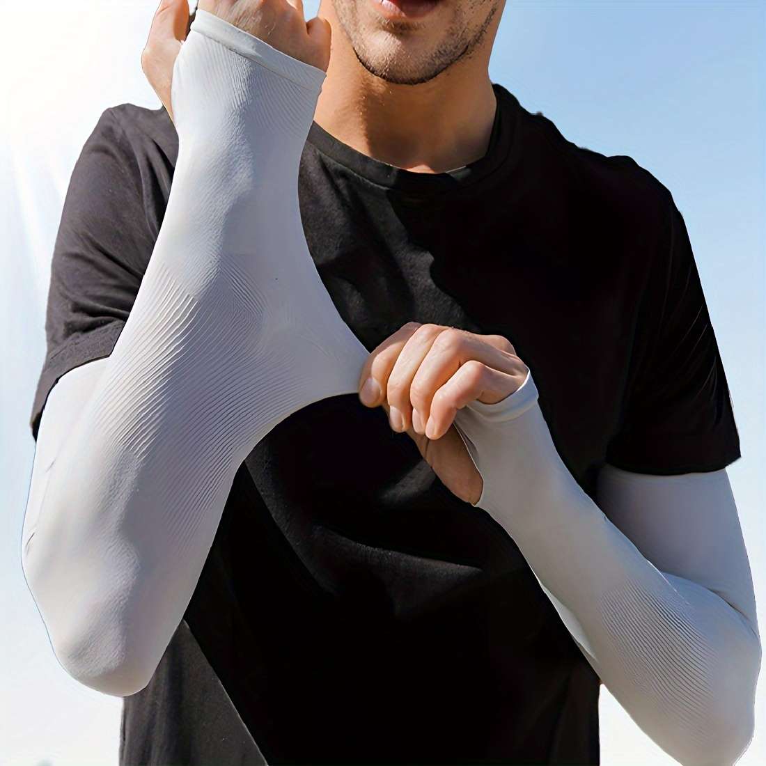 Sunscreen Sleeves Color 2Pcs White