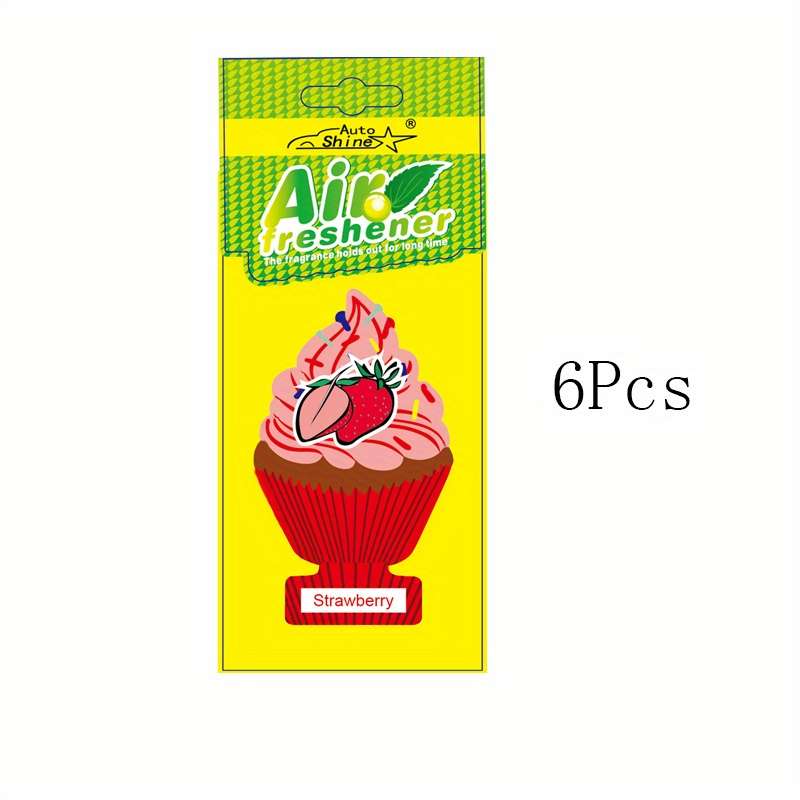Car Interior Decor Color Strawberry 6Pcs