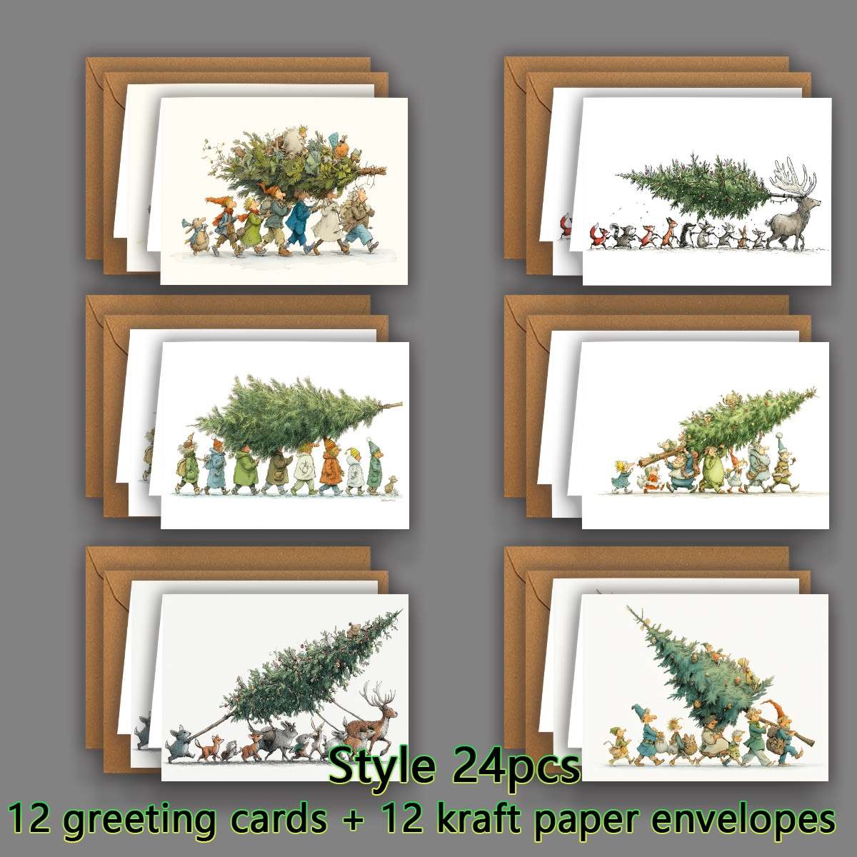 Greeting Cards Style Kraft Paper Envelope  Add  Greetin Quantity 48Pcs