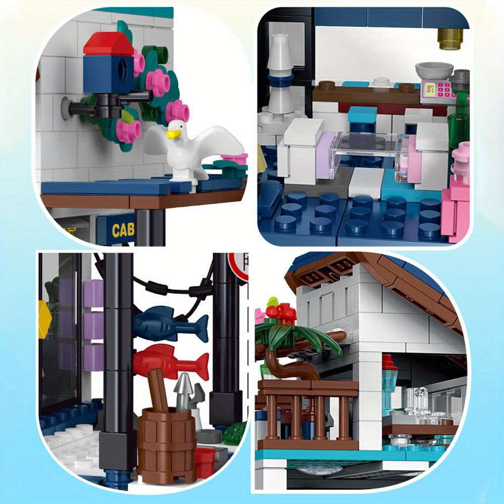 3D Building Model Puzzle Set Color Multicolored