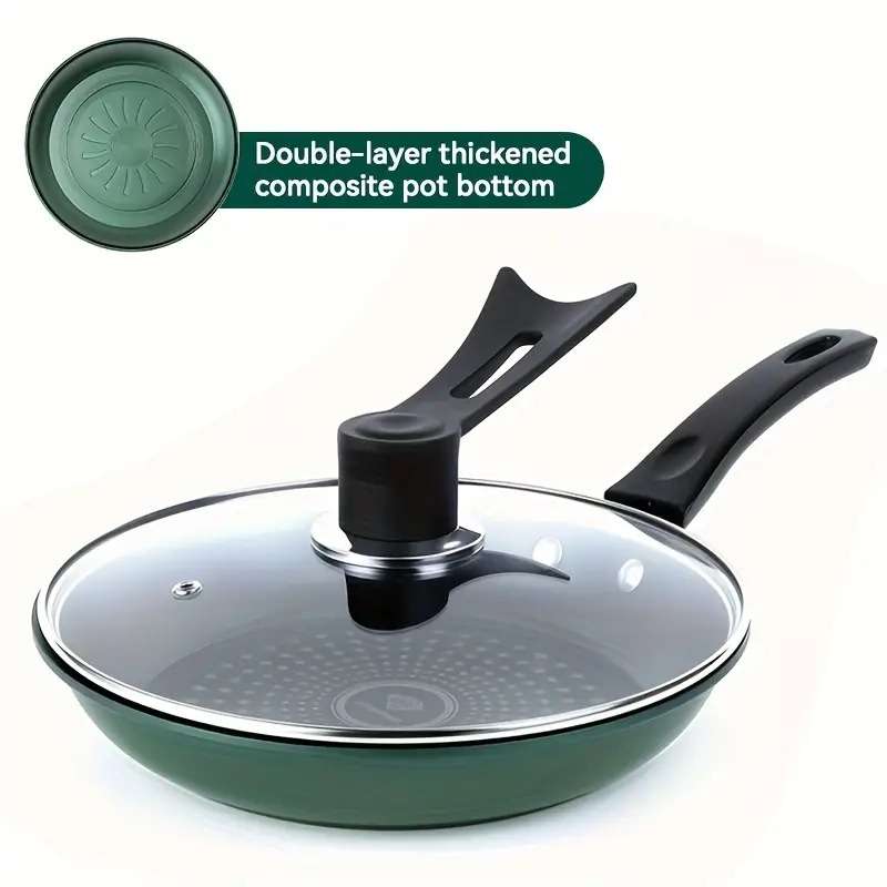 Frying Pan Color Green 24.0 Cm With Cover Sizedimensions 26.5Cm*25Cm*6Cm Weight 732G