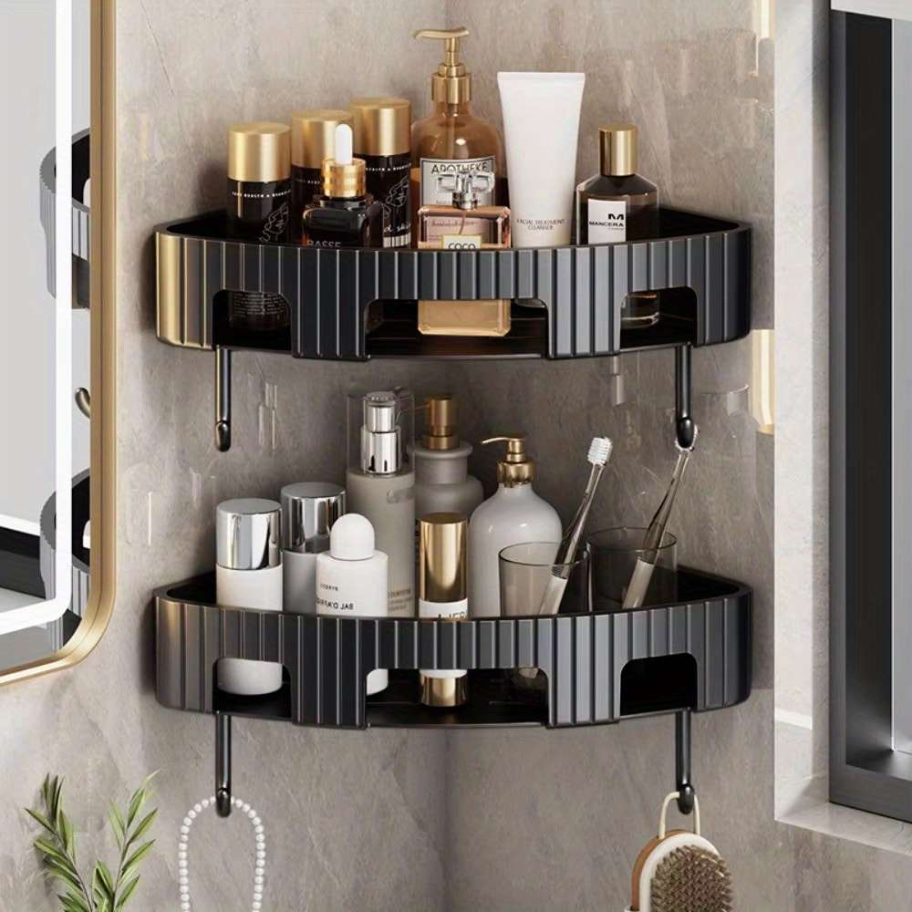 Bathroom Storage Rack Color Black Quantity2Pcs