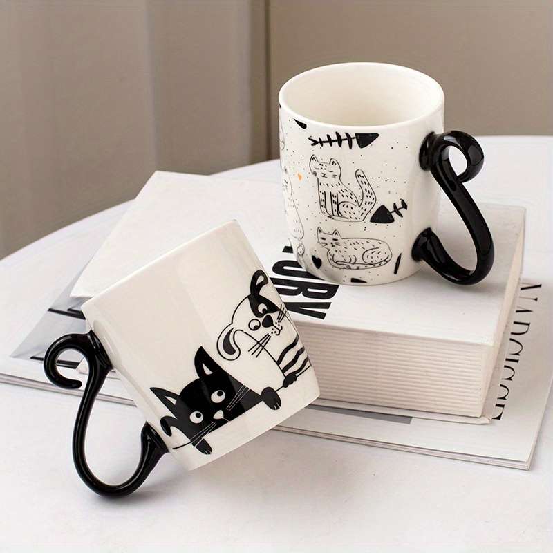 Water Cup Color White Chubby Cat