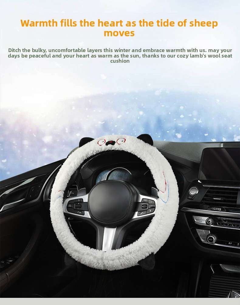 Car Steering Wheel Cover Taro White Size 38Cm