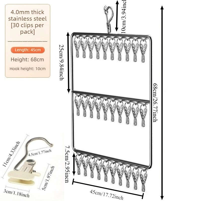 Clothes Rack Double Layer 20 Clips Quantity 6Pcs