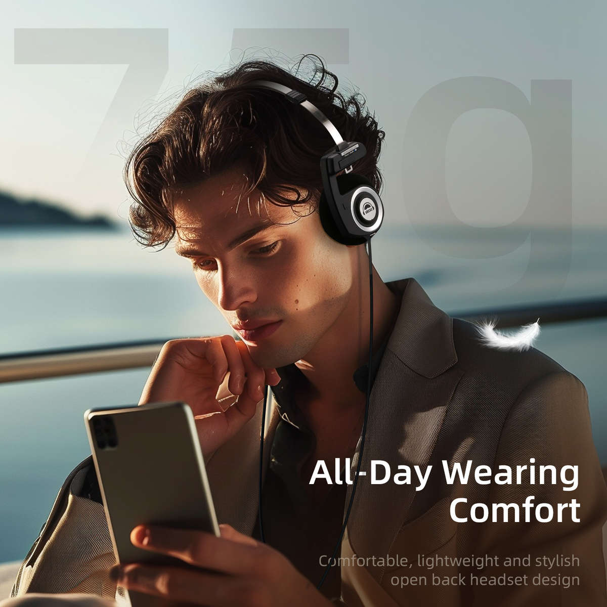 Headset Black Model With Mic