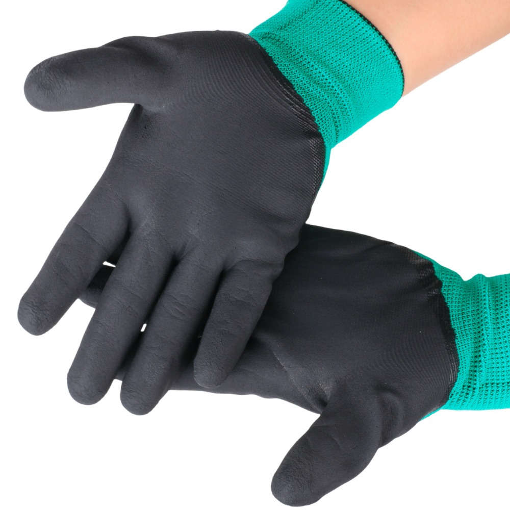 Work Gloves Color Thickened Coating   Brown Size 2Pcs 1Pair