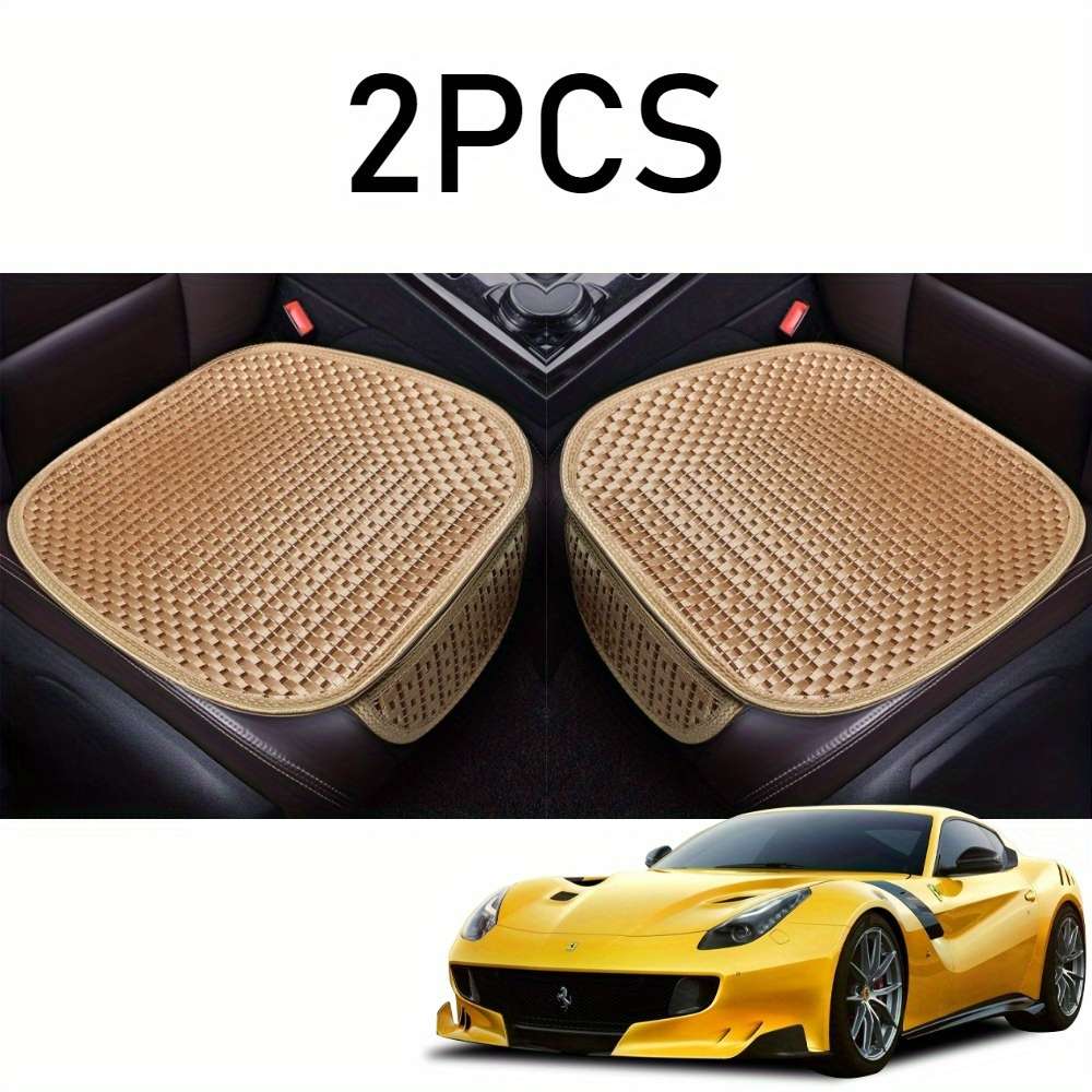 Car Seat Cushion Silver Square Pad 2Pcs