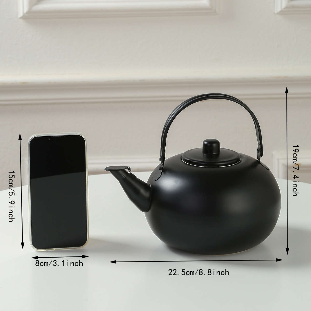 Kettle Color Black Round Pot