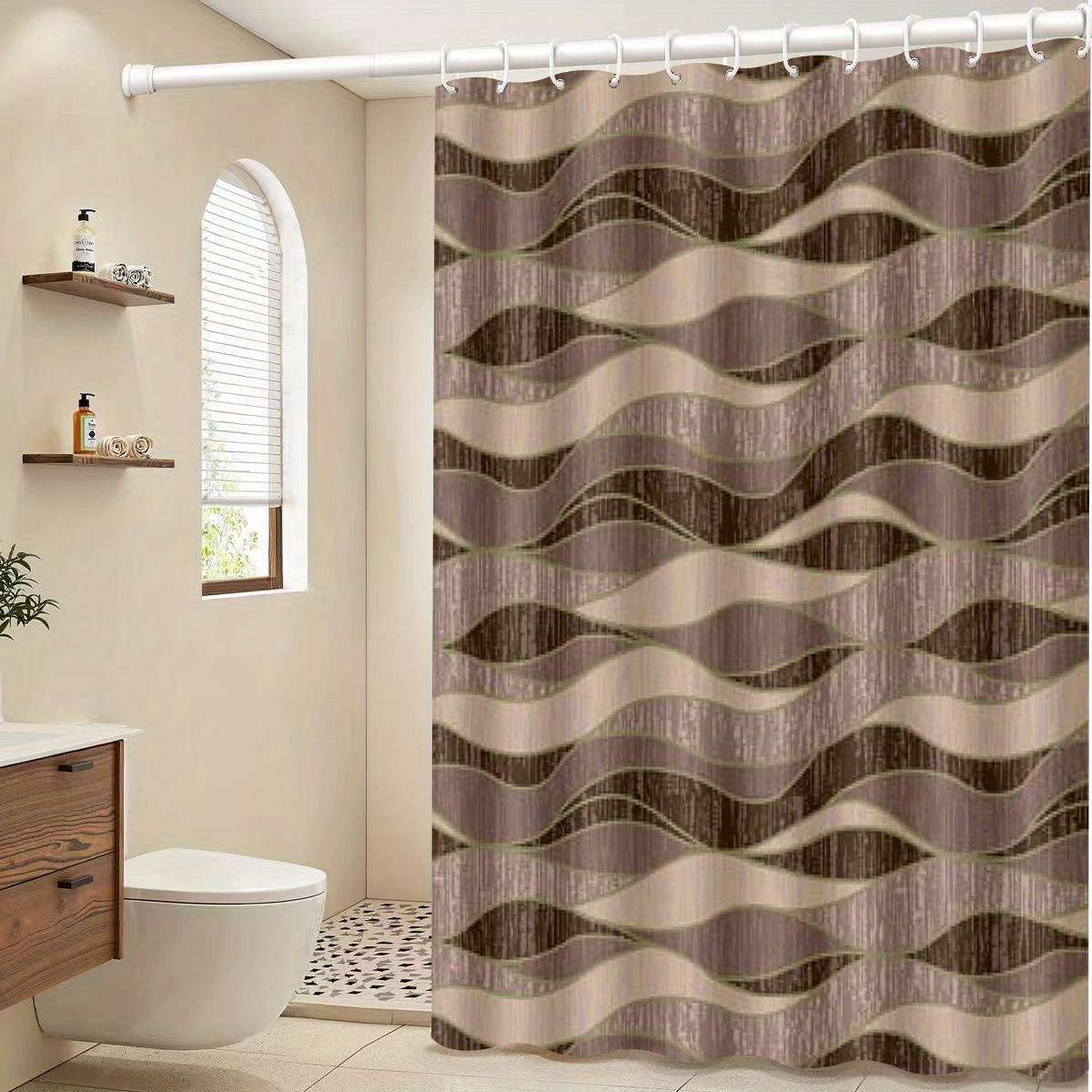 Waterproof Shower Curtain Color Brown Size 100X180 100.0Cm*180.01Cm