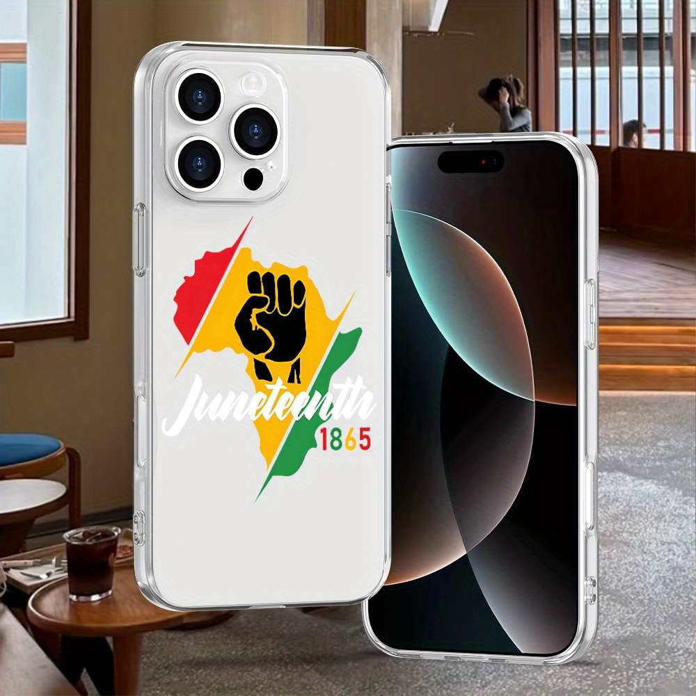 1Pc Transparent For iPhone 7 Plus 8 Plus Power African Continent Phone Case