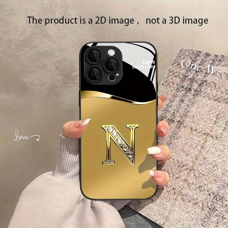 1Pc Mixed Color For iPhone 11 Pro Max Luxury Diamond Letter N Phone Case