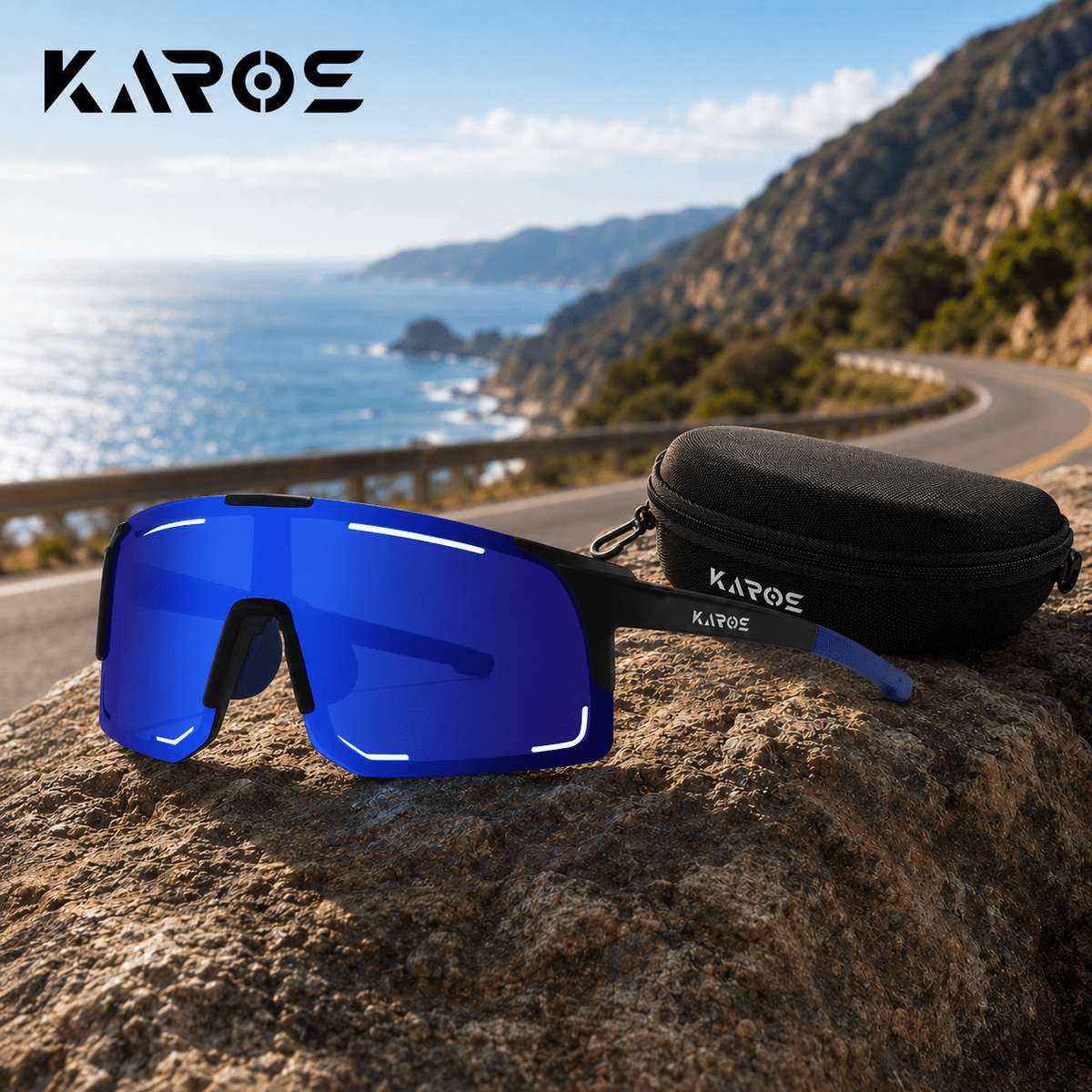 Cycling Glasses Color Black Frame Transparent Lens