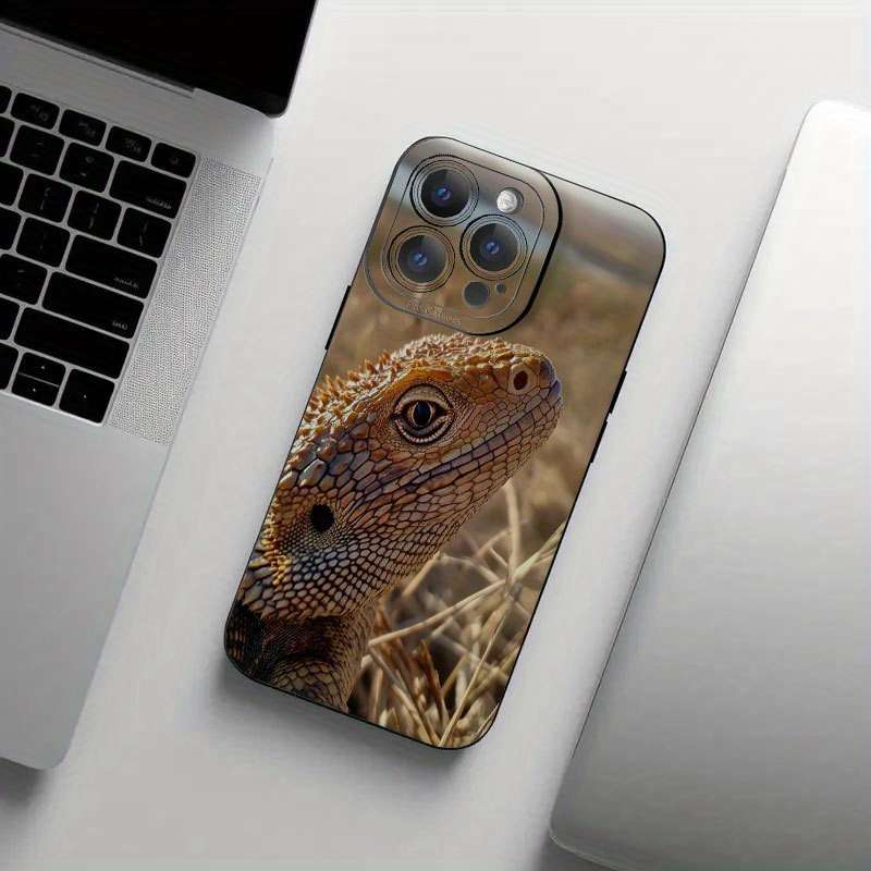 1Pc Black For iPhone X African Spiny Lizard Phone Case