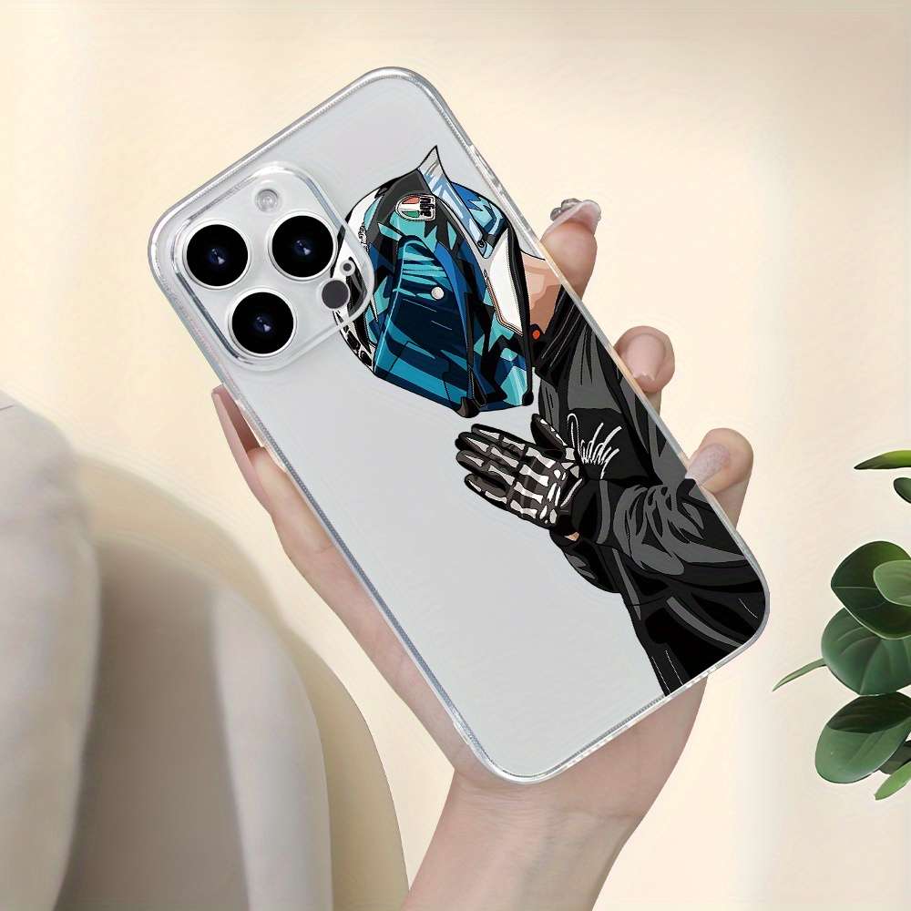 1Pc Transparent For iPhone XS Motorcycle Boy Phone Case