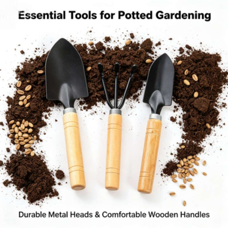 Garden Supplies Color 32Cm Wooden Handle Two Piece Set 16Cm Thick Handle Three Piece Set
