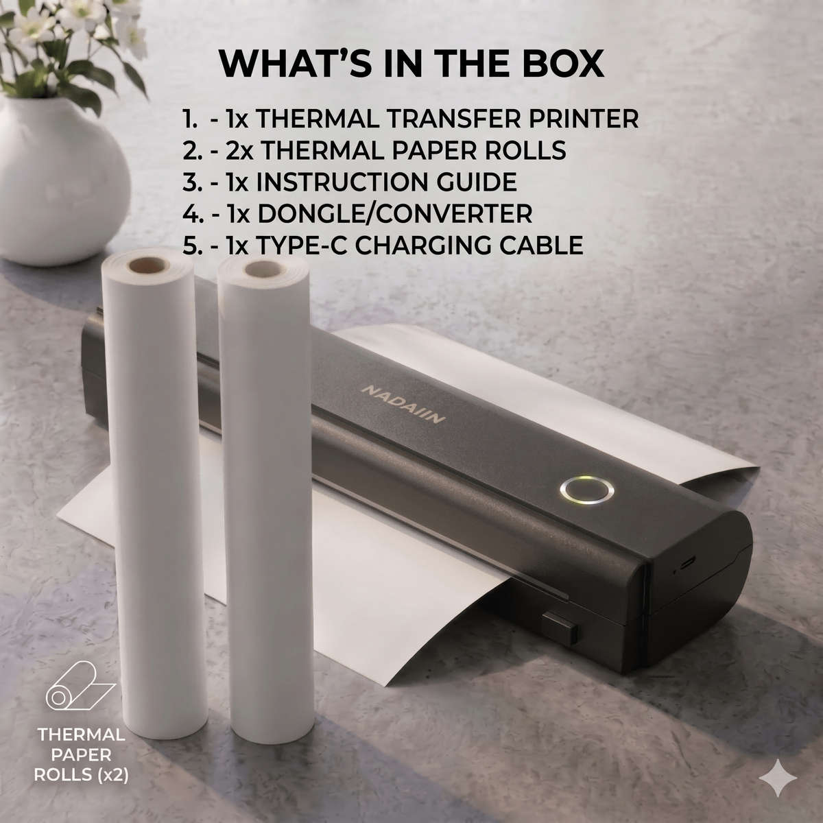 Printer Items Black 2 Roll Thermal Paper