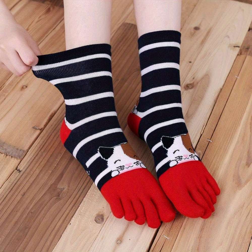 Women S Socks Color Striped Cat Size 49