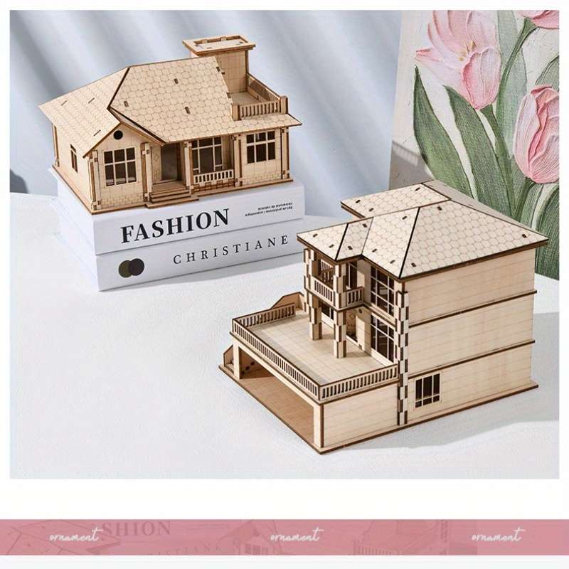 3D Building Model Puzzle Set Size Two Storey Villa