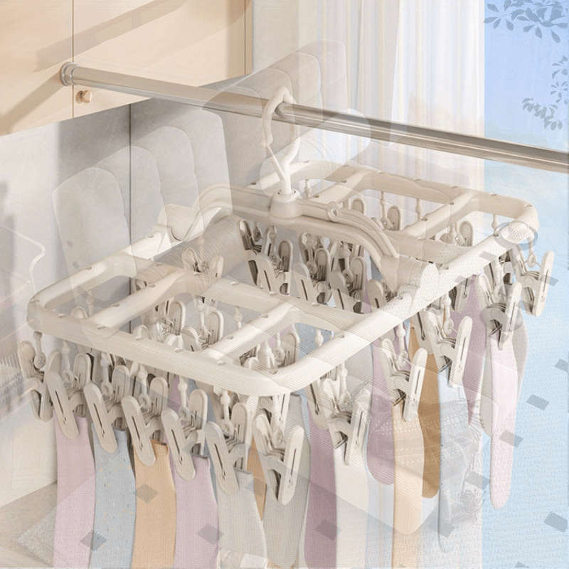 Clothes Rack White32 Clips Size 2Pcs