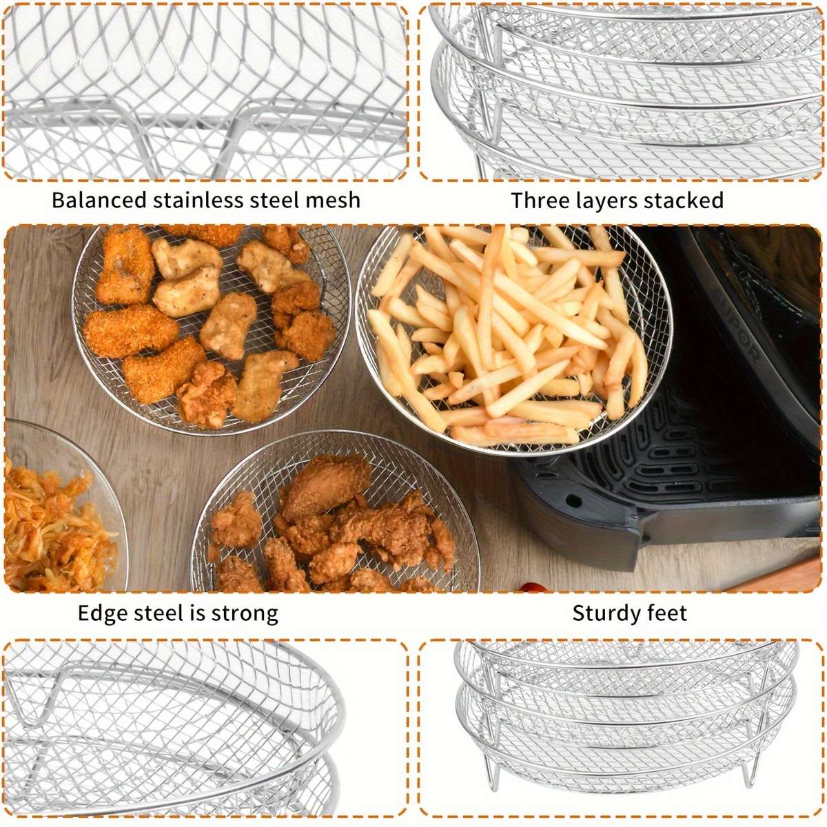 Grilling Net Items Rectangle 3Pcs