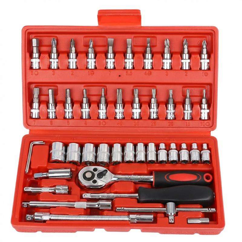 Repair Tools Color 46Pcs Socket Set Deep  Spark