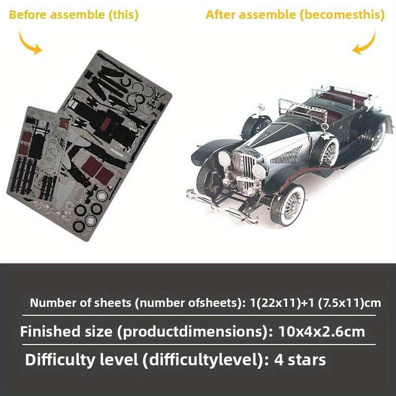 3D Building Model Puzzle Set Color Silvery