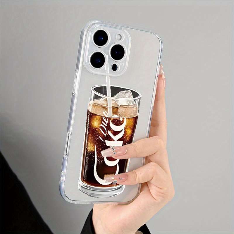 1Pc Transparent For iPhone 15 Plus Cola Design Phone Case