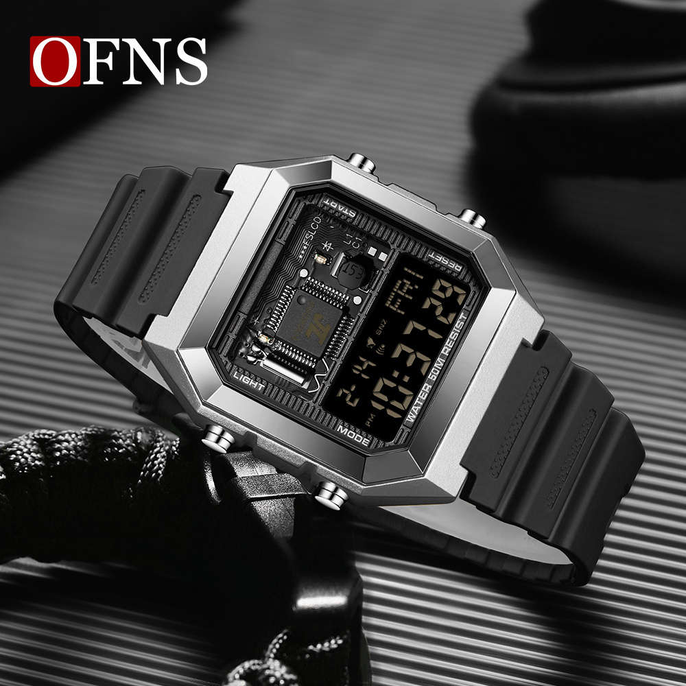 Classic Ofns Men Innovative Multifunctional Sports Watch With 5Atm Water