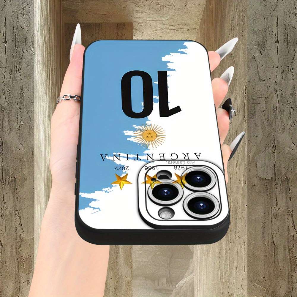 1Pc Black For iPhone 8 Plus Football Jersey Pattern Phone Case