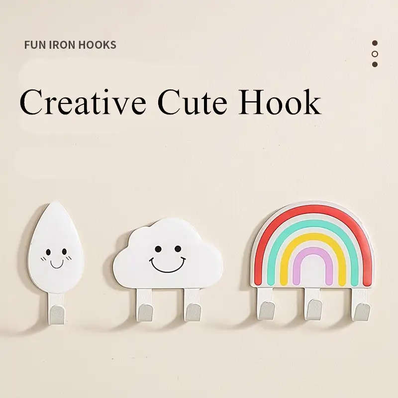 Creative Water Drop Cloud Traceless Coat Hanger Strong Items Rainbow 1pc