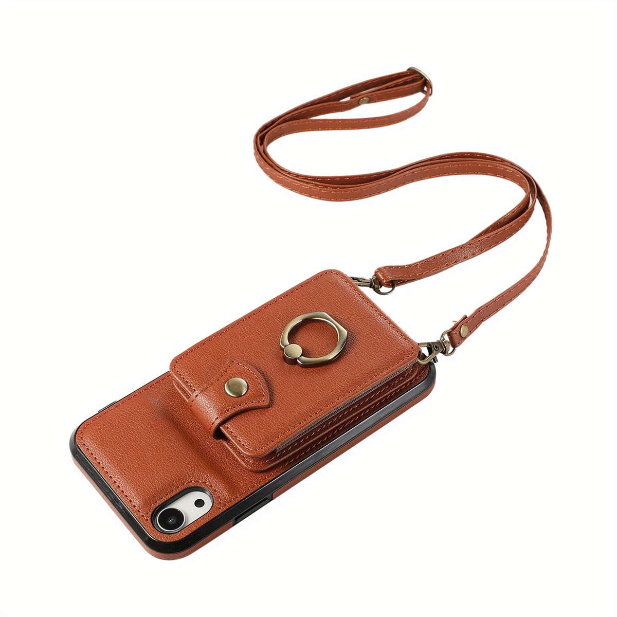 1Pc Brown For iPhone XR Protective Case Wallet Phone Case